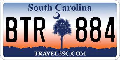 SC license plate BTR884