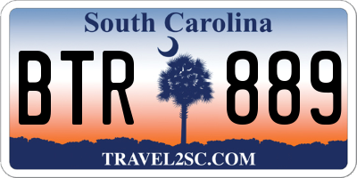 SC license plate BTR889