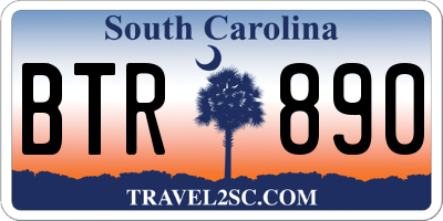 SC license plate BTR890