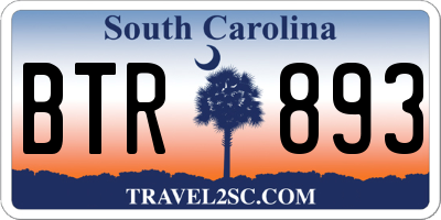 SC license plate BTR893