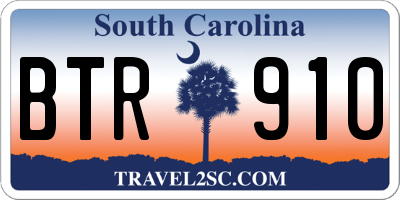 SC license plate BTR910