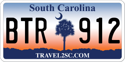 SC license plate BTR912