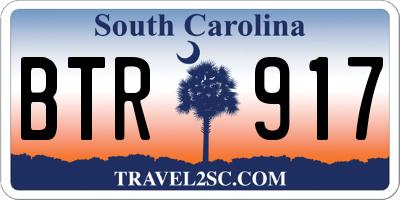 SC license plate BTR917