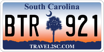 SC license plate BTR921