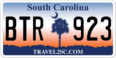 SC license plate BTR923