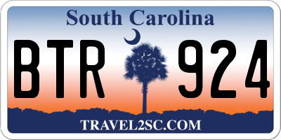 SC license plate BTR924
