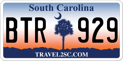 SC license plate BTR929