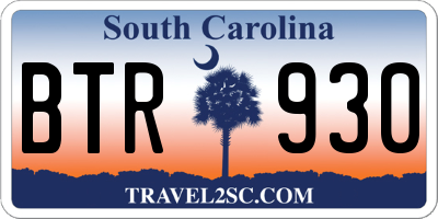 SC license plate BTR930