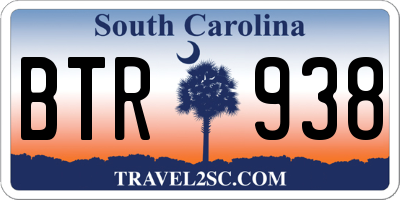 SC license plate BTR938