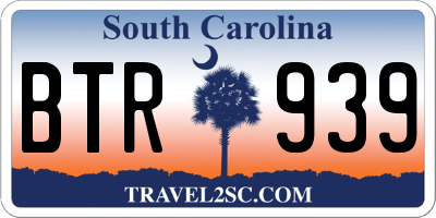 SC license plate BTR939