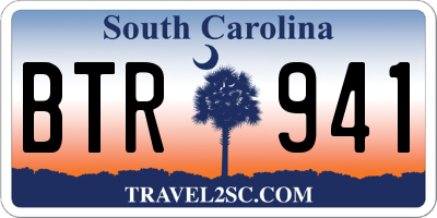 SC license plate BTR941