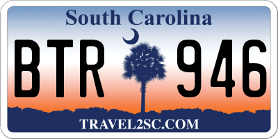SC license plate BTR946