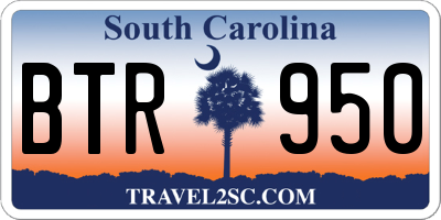 SC license plate BTR950