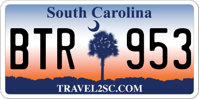 SC license plate BTR953