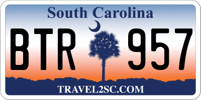 SC license plate BTR957