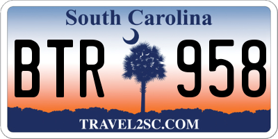 SC license plate BTR958