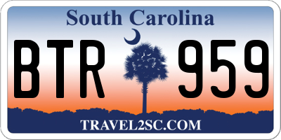 SC license plate BTR959