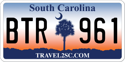 SC license plate BTR961