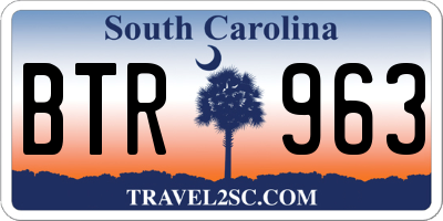 SC license plate BTR963