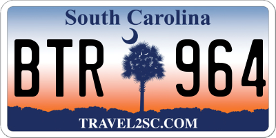 SC license plate BTR964