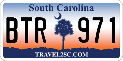 SC license plate BTR971