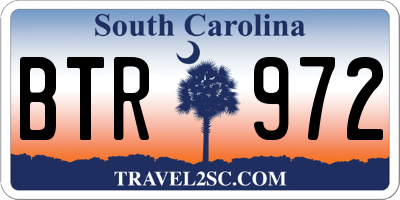 SC license plate BTR972