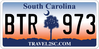 SC license plate BTR973