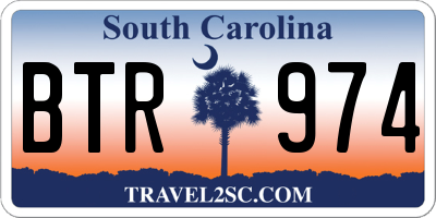SC license plate BTR974
