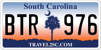 SC license plate BTR976