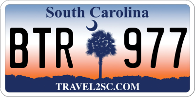 SC license plate BTR977