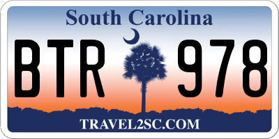 SC license plate BTR978
