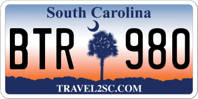 SC license plate BTR980