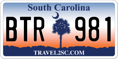 SC license plate BTR981