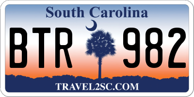 SC license plate BTR982