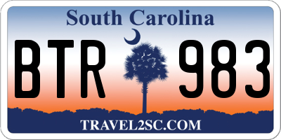 SC license plate BTR983