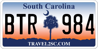 SC license plate BTR984