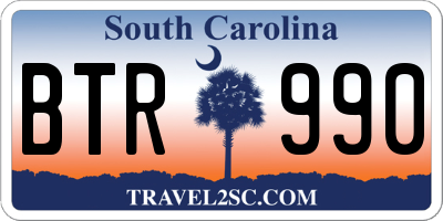 SC license plate BTR990