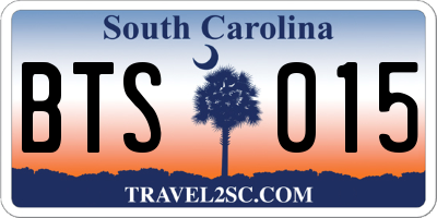 SC license plate BTS015