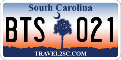 SC license plate BTS021