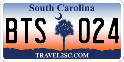 SC license plate BTS024