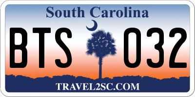 SC license plate BTS032