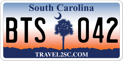 SC license plate BTS042