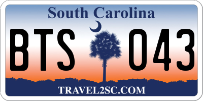 SC license plate BTS043