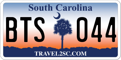 SC license plate BTS044