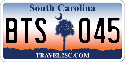 SC license plate BTS045