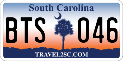 SC license plate BTS046
