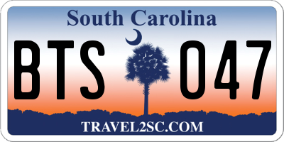 SC license plate BTS047