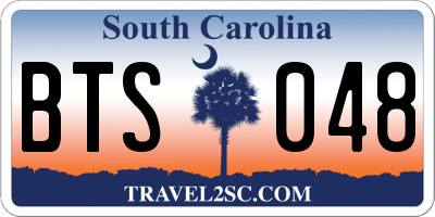 SC license plate BTS048