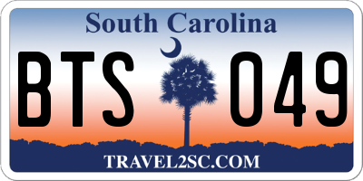 SC license plate BTS049
