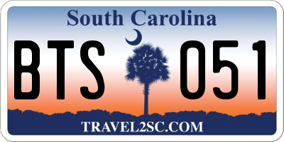 SC license plate BTS051